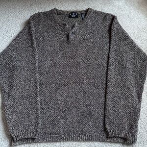 Vintage heavy knit men's henley sweater XL 90s J. Riggings sportswear pullover